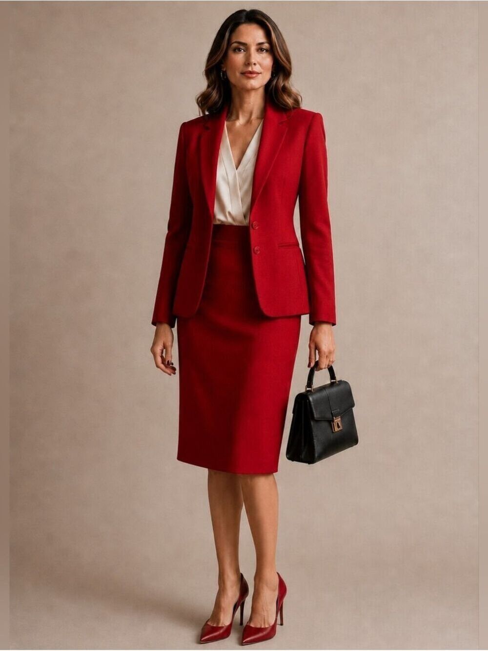 VINTAGE LESLIE FAY WOOL BLEND 2-PIECE POWER SUIT JACKET SKIRT SIZE 10 EUC